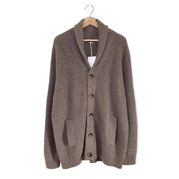 NWT NakedCashmere Samuel Shawl Collar Cashmere Cardigan Sweater Adobe XL - Picture 5 of 16